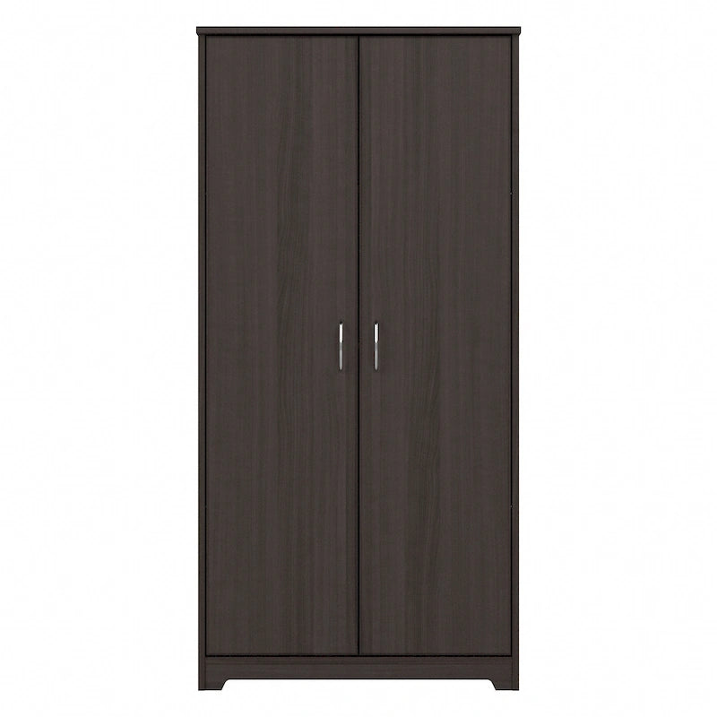 Armoire de rangement haute à 2 portes avec étagères réglables – Blanc / Gris cendré / Gris chiné / Gris moderne / Pin recyclé / Noyer moderne / Cerisier récolté / Chêne expresso