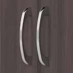 Armoire de rangement haute à 2 portes avec étagères réglables – Blanc / Gris cendré / Gris chiné / Gris moderne / Pin recyclé / Noyer moderne / Cerisier récolté / Chêne expresso