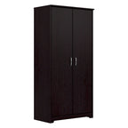 Armoire de rangement haute à 2 portes avec étagères réglables – Blanc / Gris cendré / Gris chiné / Gris moderne / Pin recyclé / Noyer moderne / Cerisier récolté / Chêne expresso