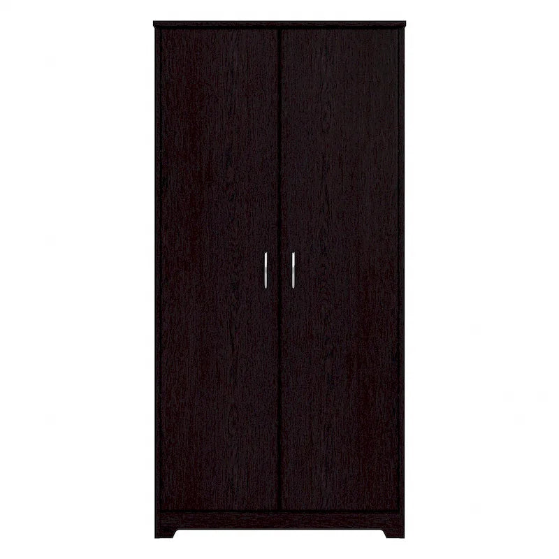 Armoire de rangement haute à 2 portes avec étagères réglables – Blanc / Gris cendré / Gris chiné / Gris moderne / Pin recyclé / Noyer moderne / Cerisier récolté / Chêne expresso