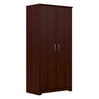 Armoire de rangement haute à 2 portes avec étagères réglables – Blanc / Gris cendré / Gris chiné / Gris moderne / Pin recyclé / Noyer moderne / Cerisier récolté / Chêne expresso