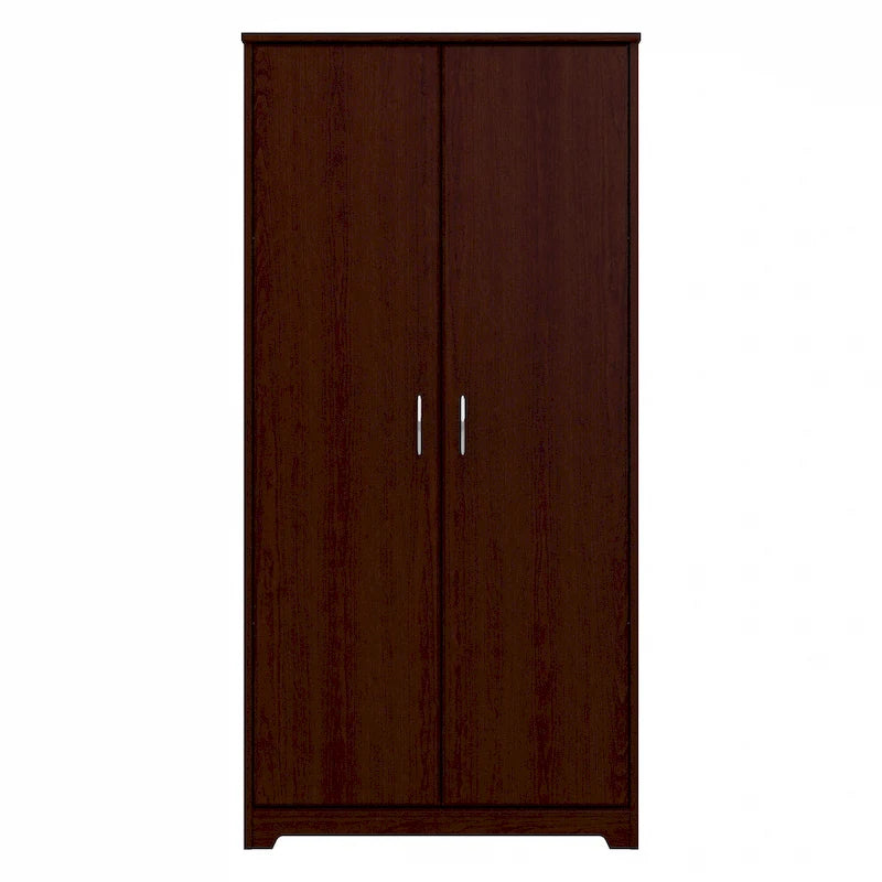 Armoire de rangement haute à 2 portes avec étagères réglables – Blanc / Gris cendré / Gris chiné / Gris moderne / Pin recyclé / Noyer moderne / Cerisier récolté / Chêne expresso