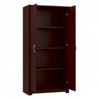 Armoire de rangement haute à 2 portes avec étagères réglables – Blanc / Gris cendré / Gris chiné / Gris moderne / Pin recyclé / Noyer moderne / Cerisier récolté / Chêne expresso