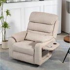 Fauteuil inclinable électrique à deux moteurs avec massage et chauffage – Crème / Gris / Beige / Marron, Coussin lombaire, 1 place