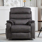 Fauteuil inclinable électrique à deux moteurs avec massage et chauffage – Crème / Gris / Beige / Marron, Coussin lombaire, 1 place