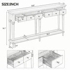Console avec 4 tiroirs – Expresso, placage de pin, 1 place