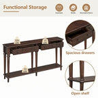 Console avec 4 tiroirs – Expresso, placage de pin, 1 place