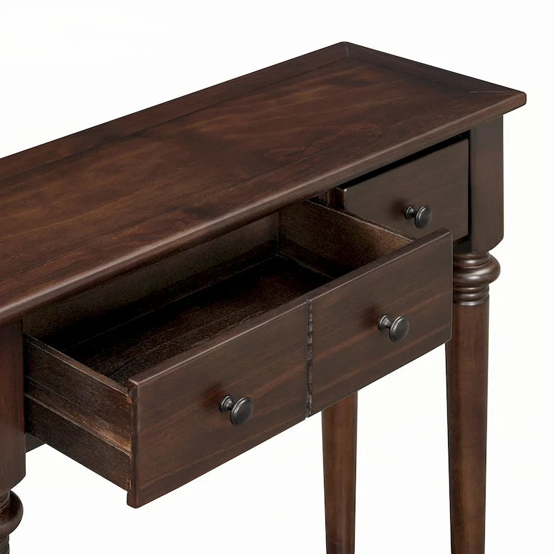 Console avec 4 tiroirs – Expresso, placage de pin, 1 place
