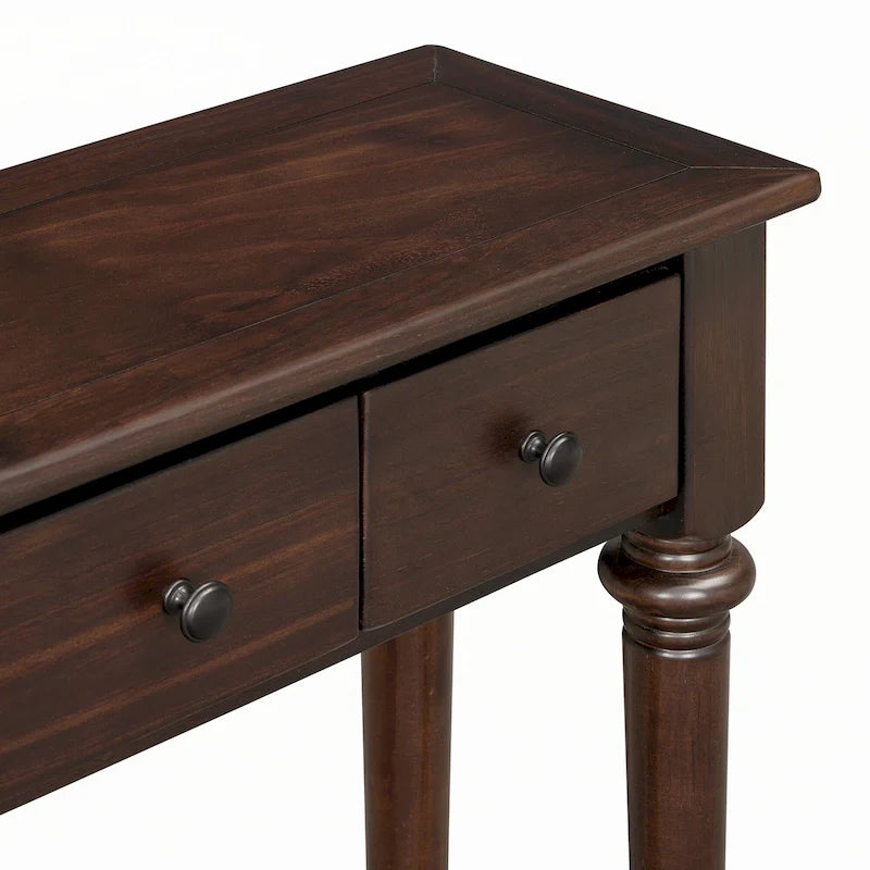 Console avec 4 tiroirs – Expresso, placage de pin, 1 place