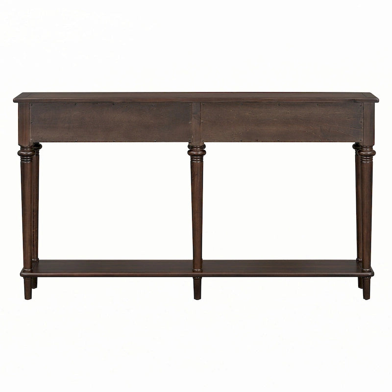 Console avec 4 tiroirs – Expresso, placage de pin, 1 place