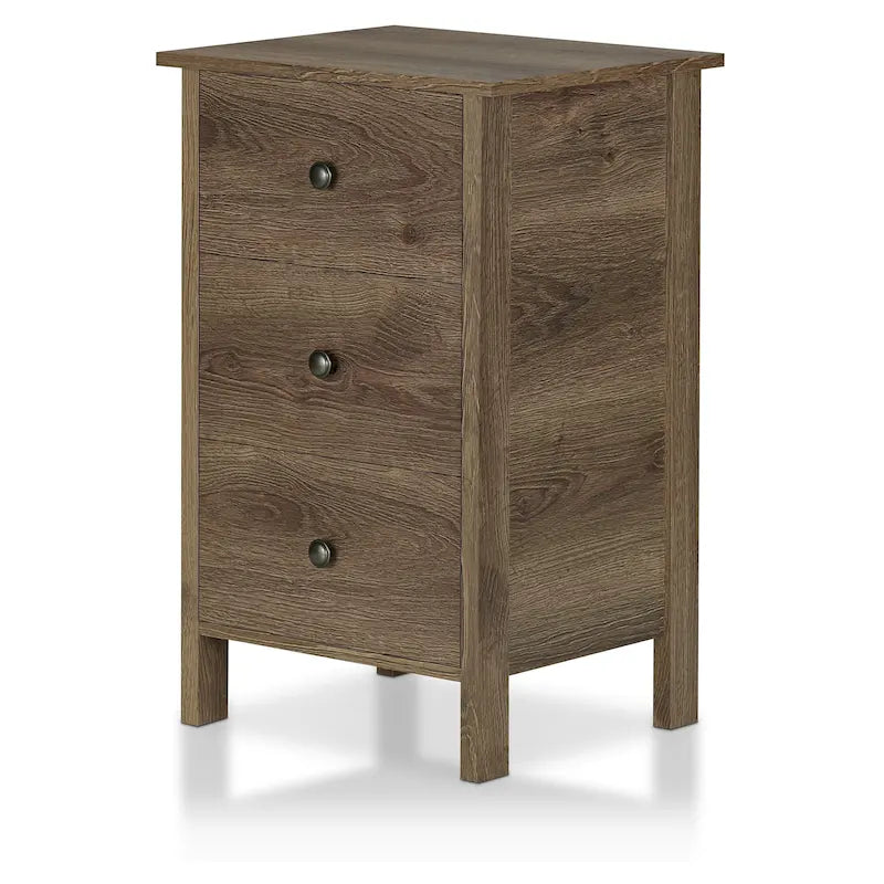 Table de chevet rustique en noyer vieilli – Noyer, 2 ou 3 tiroirs, style fermette
