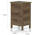 Table de chevet rustique en noyer vieilli – Noyer, 2 ou 3 tiroirs, style fermette