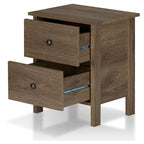Table de chevet rustique en noyer vieilli – Noyer, 2 ou 3 tiroirs, style fermette