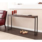 Console industrielle étroite – Chêne brûlé / Gris / Tabac / Moka / Noir, Cadre en métal, 1 place