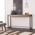 Console industrielle étroite – Chêne brûlé / Gris / Tabac / Moka / Noir, Cadre en métal, 1 place