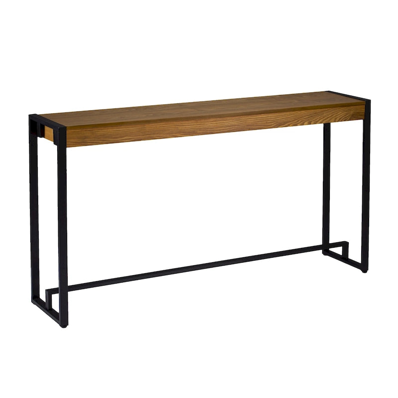 Console industrielle étroite – Chêne brûlé / Gris / Tabac / Moka / Noir, Cadre en métal, 1 place