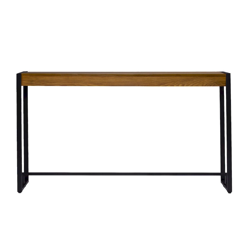 Console industrielle étroite – Chêne brûlé / Gris / Tabac / Moka / Noir, Cadre en métal, 1 place