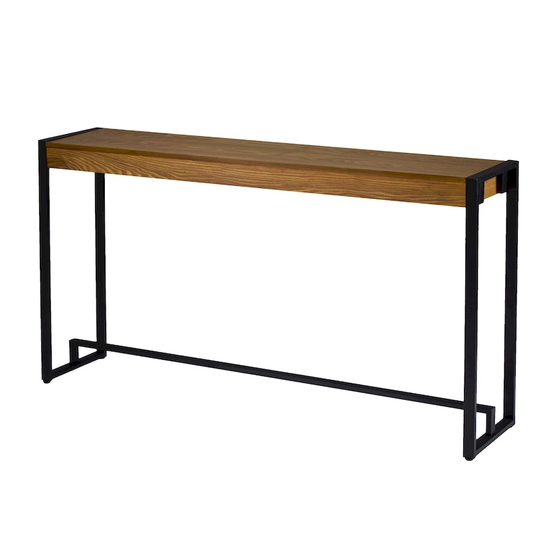 Console industrielle étroite – Chêne brûlé / Gris / Tabac / Moka / Noir, Cadre en métal, 1 place