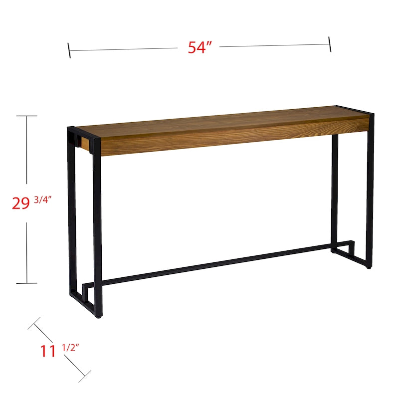 Console industrielle étroite – Chêne brûlé / Gris / Tabac / Moka / Noir, Cadre en métal, 1 place