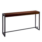 Console industrielle étroite – Chêne brûlé / Gris / Tabac / Moka / Noir, Cadre en métal, 1 place