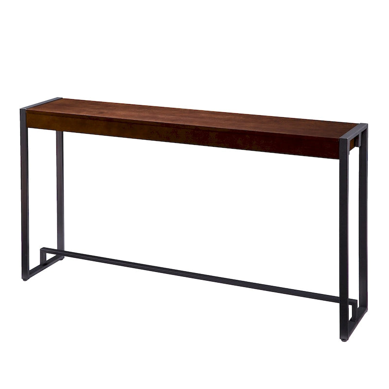 Console industrielle étroite – Chêne brûlé / Gris / Tabac / Moka / Noir, Cadre en métal, 1 place
