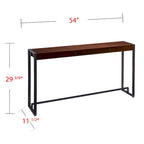 Console industrielle étroite – Chêne brûlé / Gris / Tabac / Moka / Noir, Cadre en métal, 1 place