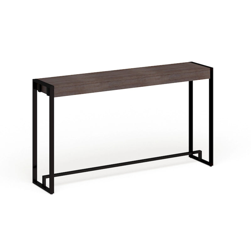 Console industrielle étroite – Chêne brûlé / Gris / Tabac / Moka / Noir, Cadre en métal, 1 place