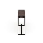 Console industrielle étroite – Chêne brûlé / Gris / Tabac / Moka / Noir, Cadre en métal, 1 place