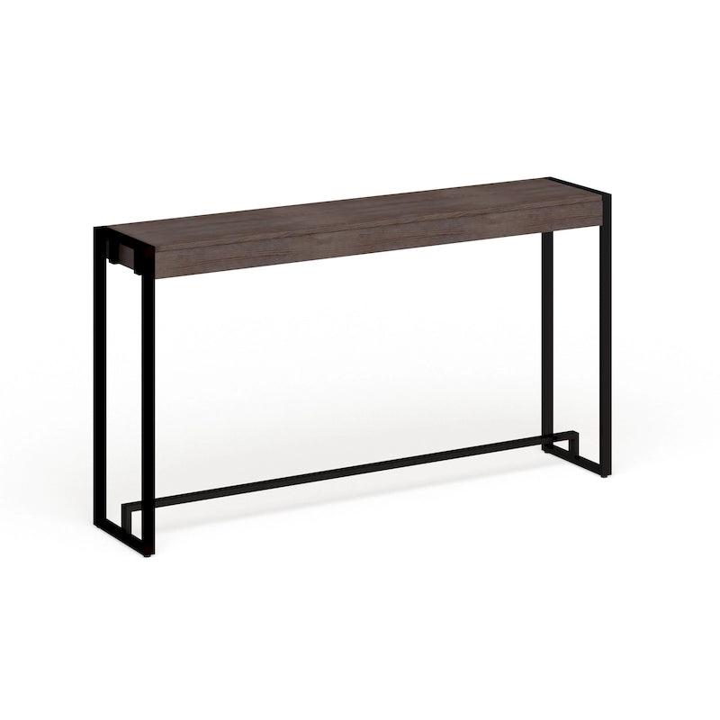 Console industrielle étroite – Chêne brûlé / Gris / Tabac / Moka / Noir, Cadre en métal, 1 place