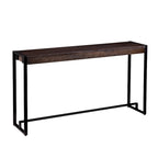Console industrielle étroite – Chêne brûlé / Gris / Tabac / Moka / Noir, Cadre en métal, 1 place