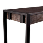 Console industrielle étroite – Chêne brûlé / Gris / Tabac / Moka / Noir, Cadre en métal, 1 place