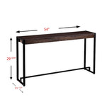 Console industrielle étroite – Chêne brûlé / Gris / Tabac / Moka / Noir, Cadre en métal, 1 place