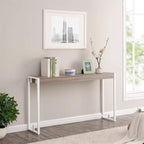 Console industrielle étroite – Chêne brûlé / Gris / Tabac / Moka / Noir, Cadre en métal, 1 place