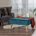 Pouf ottoman en velours du milieu du siècle – sarcelle/gris, rond, 1 place