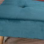 Pouf ottoman en velours du milieu du siècle – sarcelle/gris, rond, 1 place