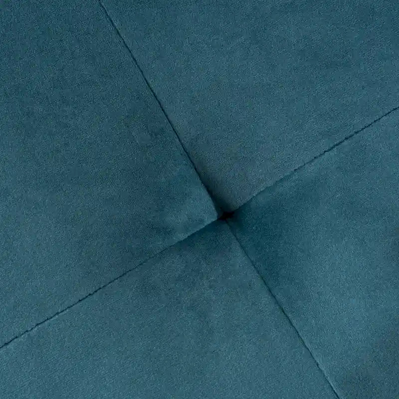 Pouf ottoman en velours du milieu du siècle – sarcelle/gris, rond, 1 place