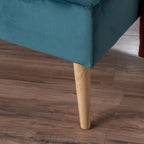 Pouf ottoman en velours du milieu du siècle – sarcelle/gris, rond, 1 place