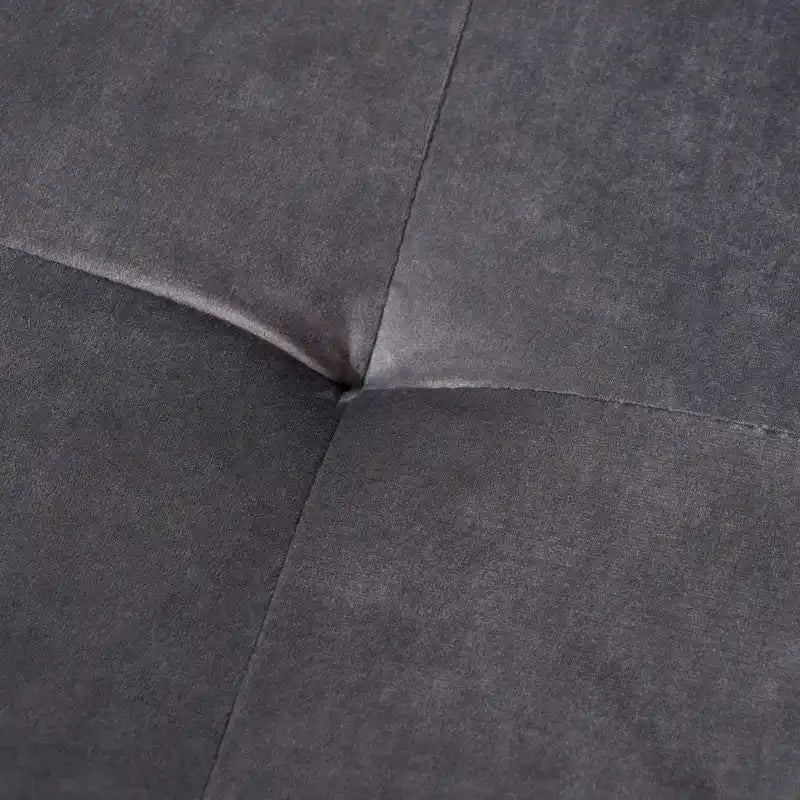 Pouf ottoman en velours du milieu du siècle – sarcelle/gris, rond, 1 place
