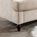 Canapé deux places moderne en chenille – Beige / Noir / Orange / Gris / Rouge bordeaux / Émeraude, Assise profonde, 2 places
