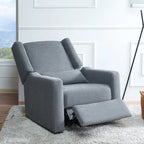 Fauteuil inclinable, pivotant et coulissant électrique – Gris / Blanc / Crème / Gris clair, Lin, 1 place