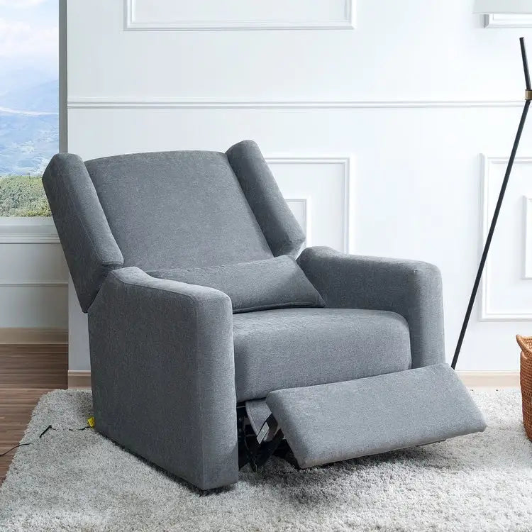 Fauteuil inclinable, pivotant et coulissant électrique – Gris / Blanc / Crème / Gris clair, Lin, 1 place