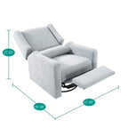 Fauteuil inclinable, pivotant et coulissant électrique – Gris / Blanc / Crème / Gris clair, Lin, 1 place