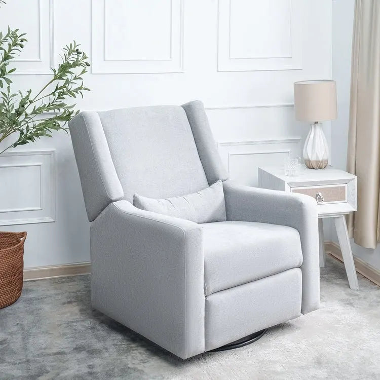 Fauteuil inclinable, pivotant et coulissant électrique – Gris / Blanc / Crème / Gris clair, Lin, 1 place