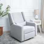 Fauteuil inclinable, pivotant et coulissant électrique – Gris / Blanc / Crème / Gris clair, Lin, 1 place