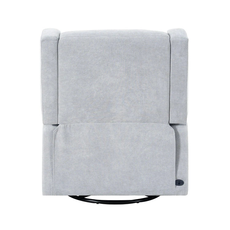 Fauteuil inclinable, pivotant et coulissant électrique – Gris / Blanc / Crème / Gris clair, Lin, 1 place