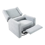 Fauteuil inclinable, pivotant et coulissant électrique – Gris / Blanc / Crème / Gris clair, Lin, 1 place