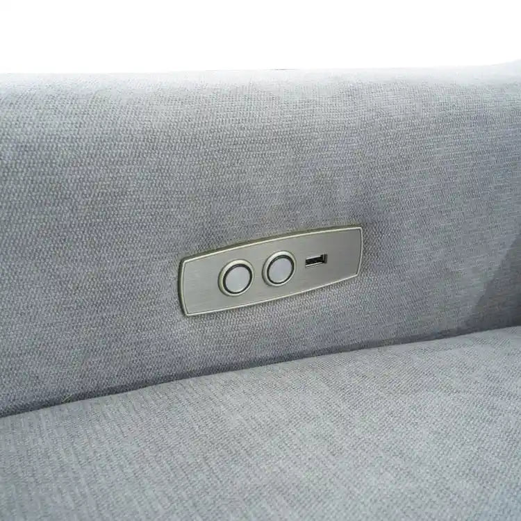 Fauteuil inclinable, pivotant et coulissant électrique – Gris / Blanc / Crème / Gris clair, Lin, 1 place