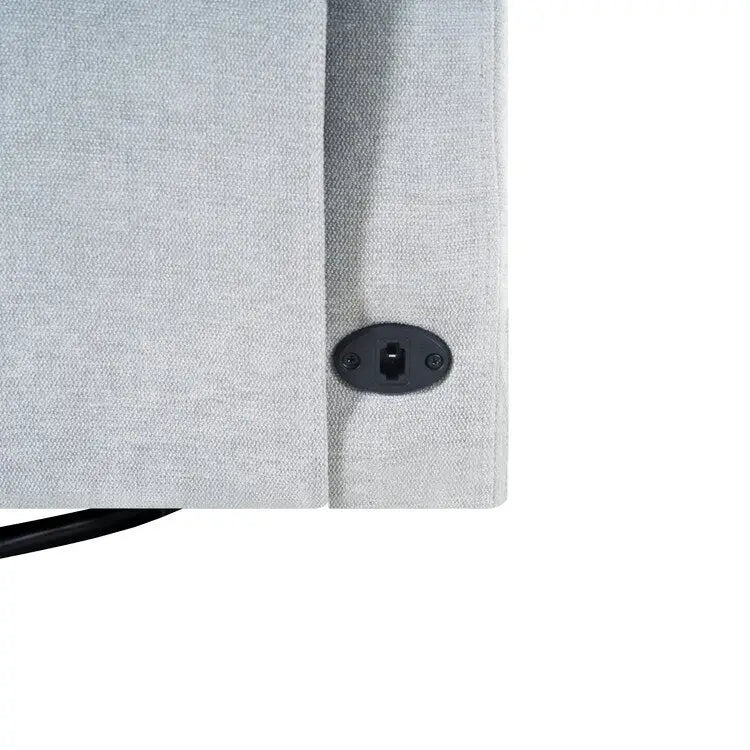 Fauteuil inclinable, pivotant et coulissant électrique – Gris / Blanc / Crème / Gris clair, Lin, 1 place