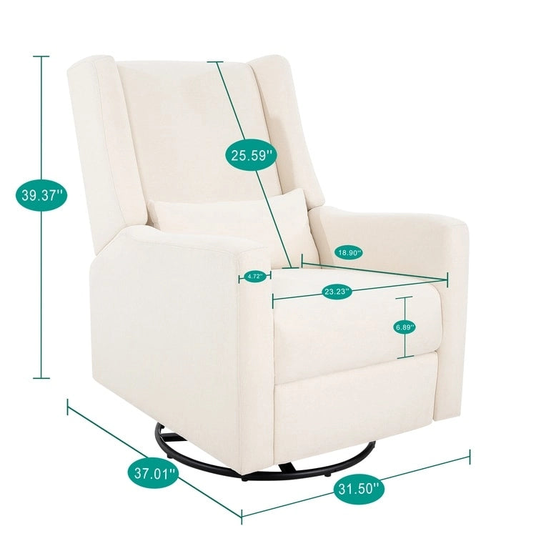 Fauteuil inclinable, pivotant et coulissant électrique – Gris / Blanc / Crème / Gris clair, Lin, 1 place
