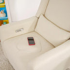 Fauteuil inclinable, pivotant et coulissant électrique – Gris / Blanc / Crème / Gris clair, Lin, 1 place